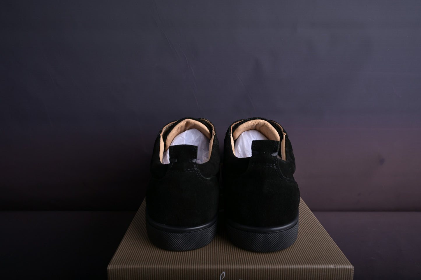 Christian Louboutin Louis Junior Spikes Veau Velours Sneaker Black