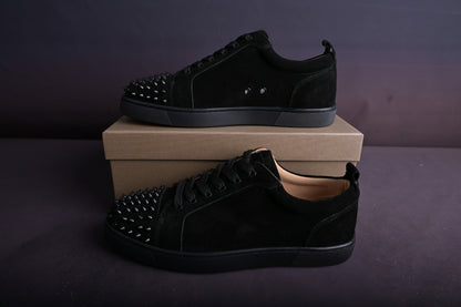 Christian Louboutin Louis Junior Spikes Veau Velours Sneaker Black