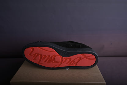 Christian Louboutin Louis Junior Spikes Veau Velours Sneaker Black